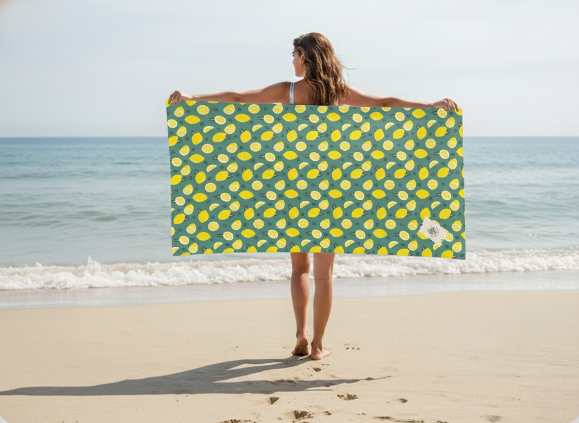 the Electric Citrus_Beach Towel